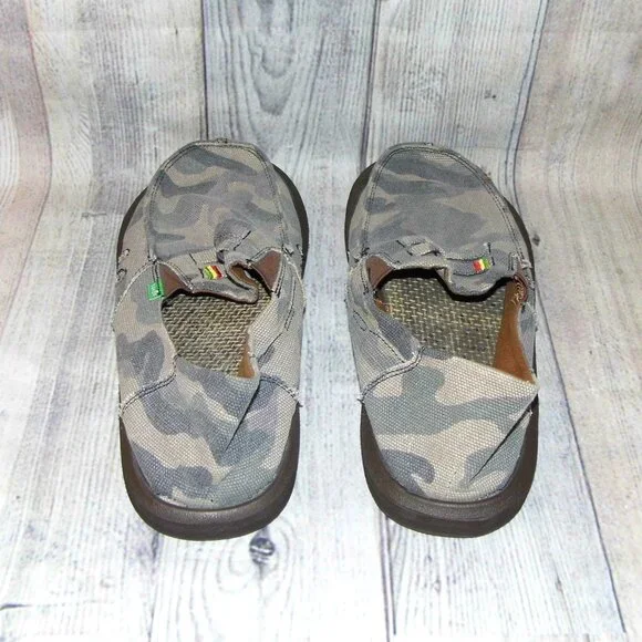 SANUK Kingston Jute Camo Slip On Loafers Mens Size 10 - Picture 5 of 7